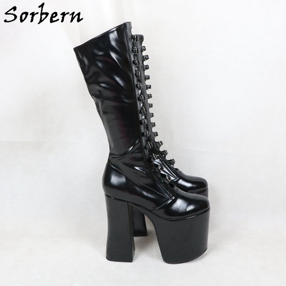 Sorbern Chunky High heel boots womens size 10 - Picture 7 of 9